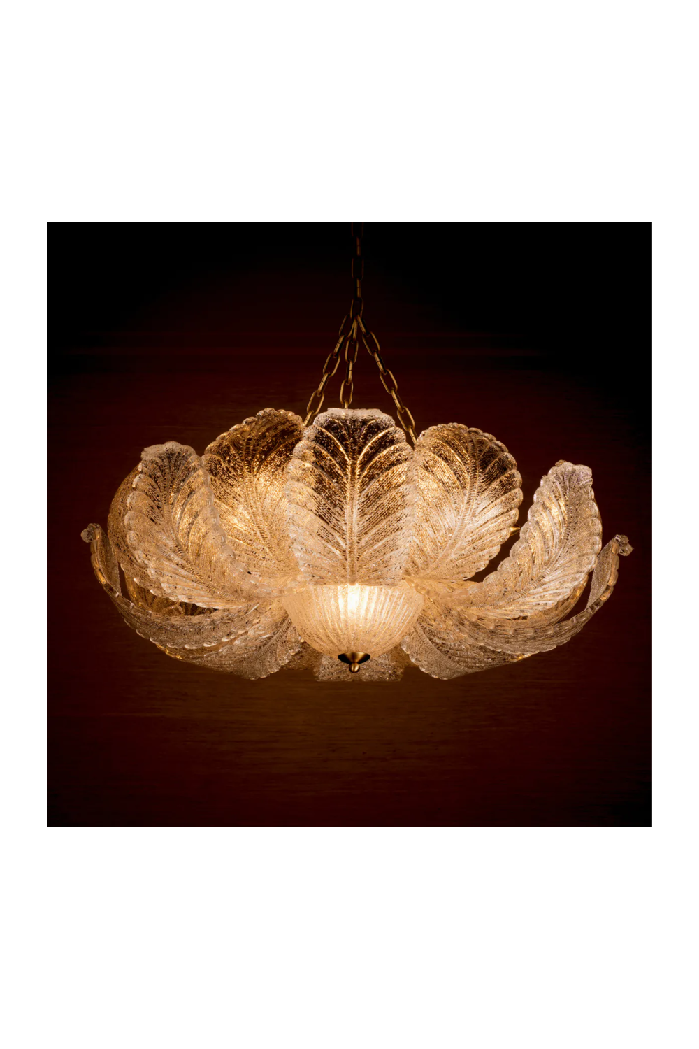 Textured Glass Leaf Chandelier | Eichholtz Cabrillo | Oroatrade.com 