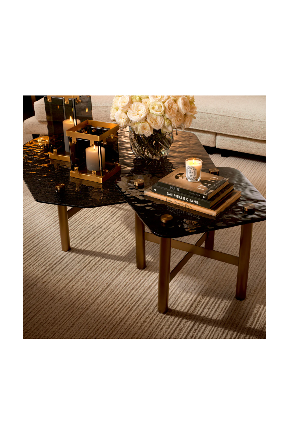 Black Glass Side Table | Eichholtz Cortes | Oroatrade.com