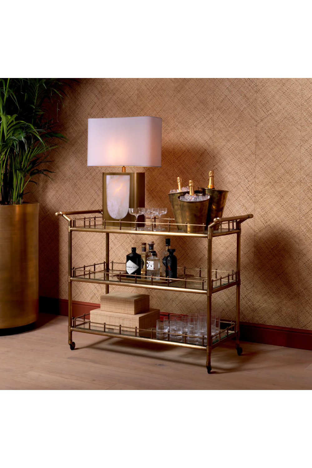 Vintage Brass Trolley | Eichholtz Scarlett | Oroa.com