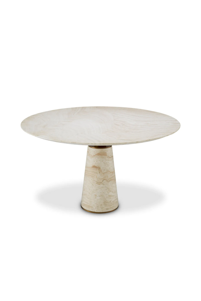 Travertine Pedestal Dining Table | Eichholtz Genova | Oroa.com