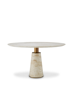 Travertine Pedestal Dining Table | Eichholtz Genova | Oroa.com
