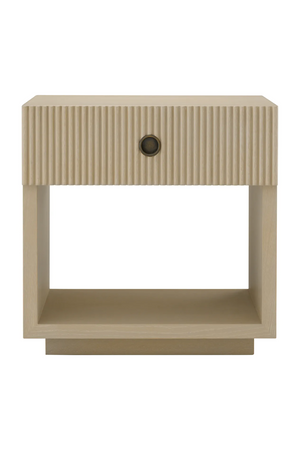 Ribbed Wood 1-Drawer Nightstand | Eichholtz Dimitrios | Oroa.com