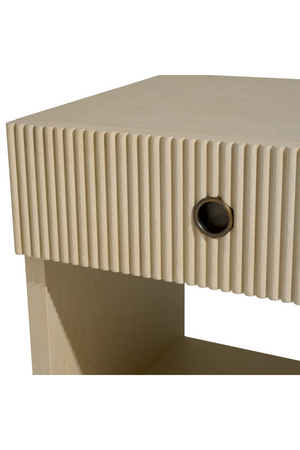 Ribbed Wood 1-Drawer Nightstand | Eichholtz Dimitrios | Oroa.com