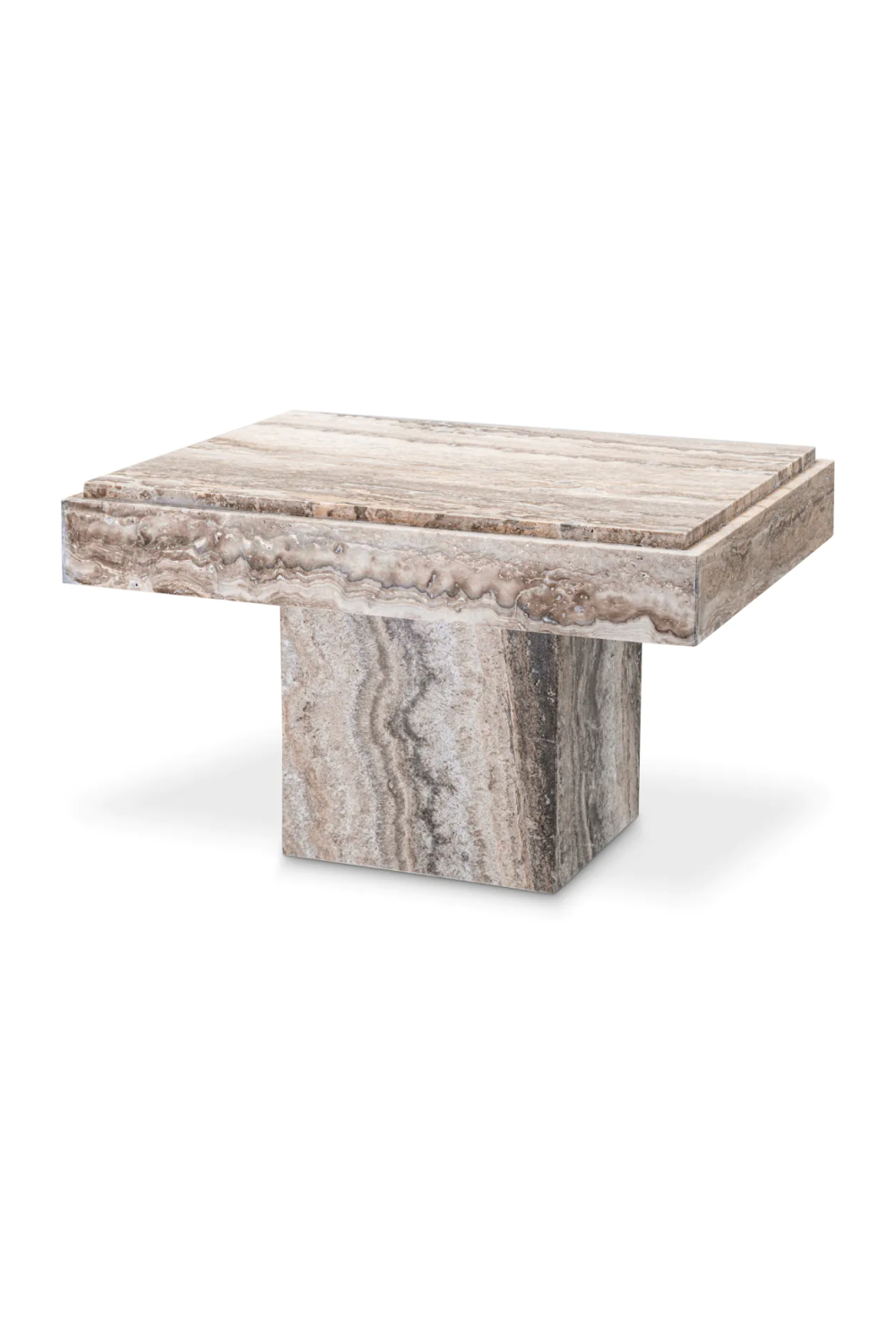 Silver Travertine Rectangular Side Table | Eichholtz Sartoria | Oroa.com