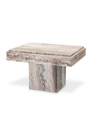 Silver Travertine Rectangular Side Table | Eichholtz Sartoria | Oroa.com