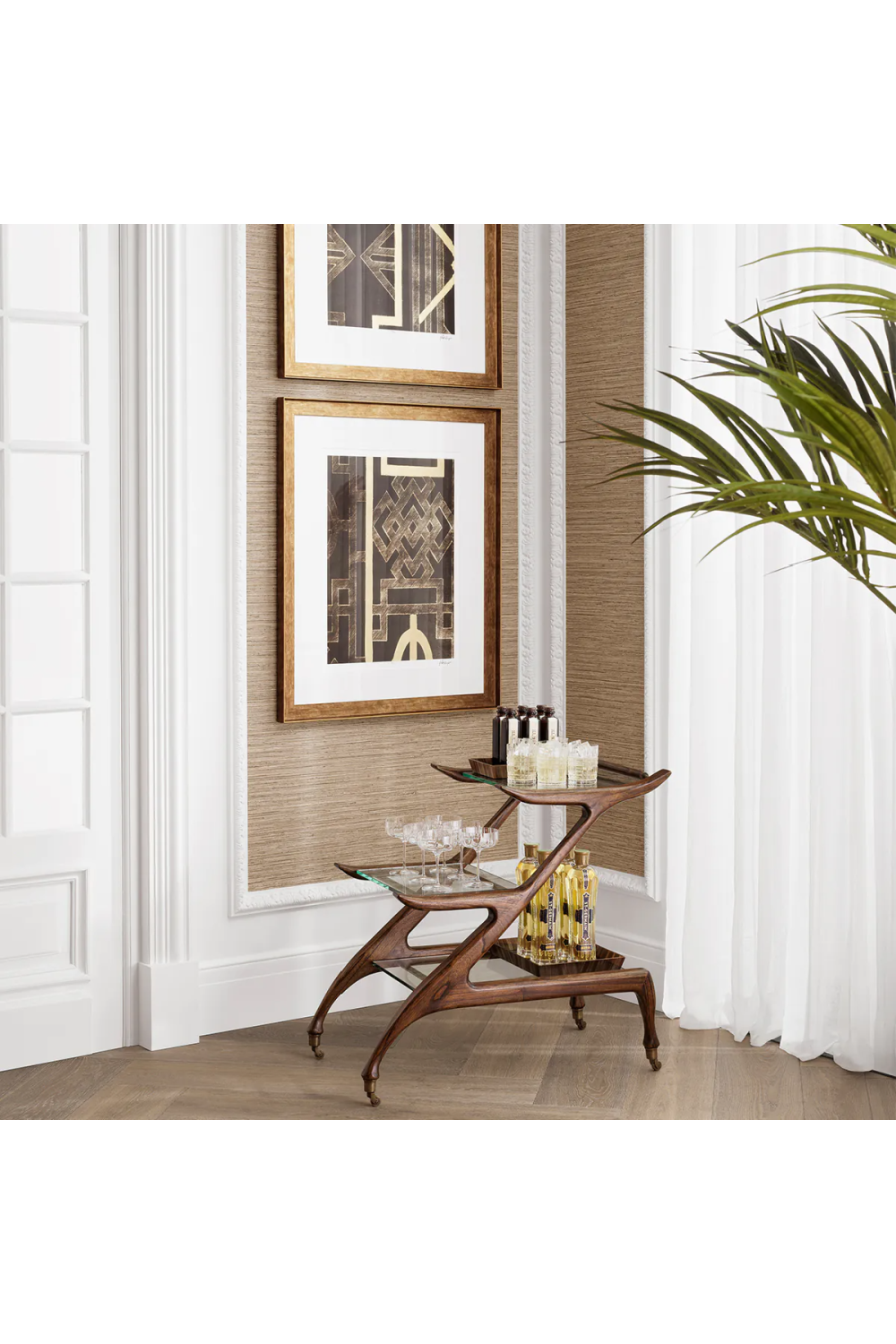 Brown Wooden Double Trolley | Eichholtz Manzo | Oroa.com