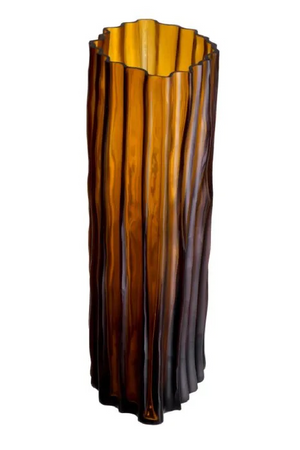 Fluted Amber Glass Vase | Eichholtz Vivente | OROA.com