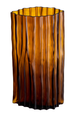 Fluted Amber Glass Vase | Eichholtz Vivente | OROA.com