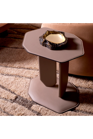 Light Brown Leather Side Table | Eichholtz Maurizio | Oroa.com