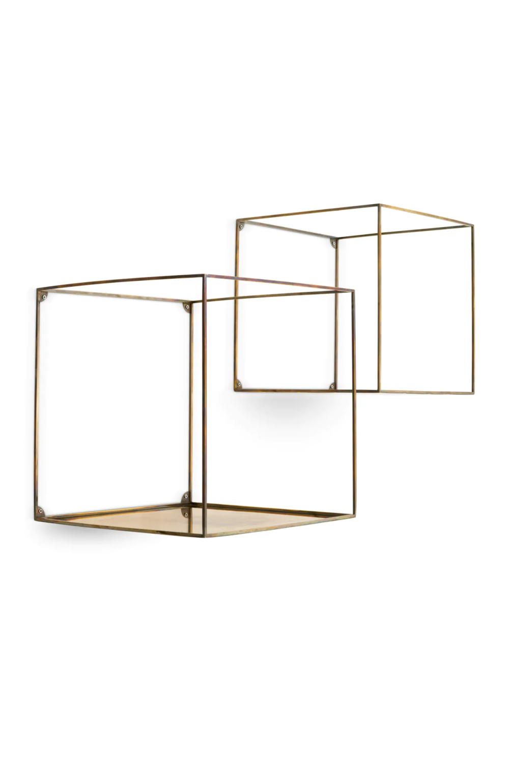 Vintage Brass Square Wall Racks (2) | Eichholtz Deco | OROA