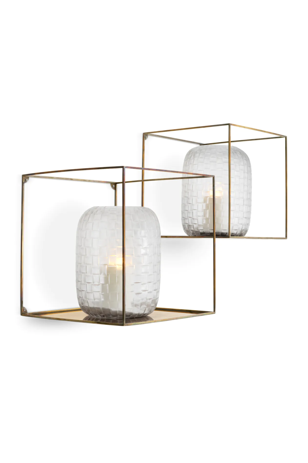 Vintage Brass Square Wall Racks (2) | Eichholtz Deco | Oroa.com