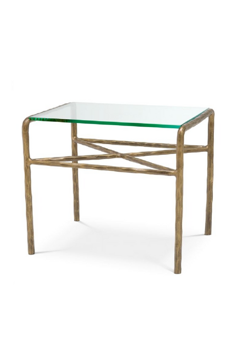 Vintage Brass Framed Side Table | Eichholtz Xandria | Oroatrade.com