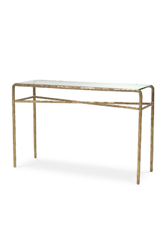 Hammered Vintage Brass Console Table | Eichholtz Xandria | Oroa.com