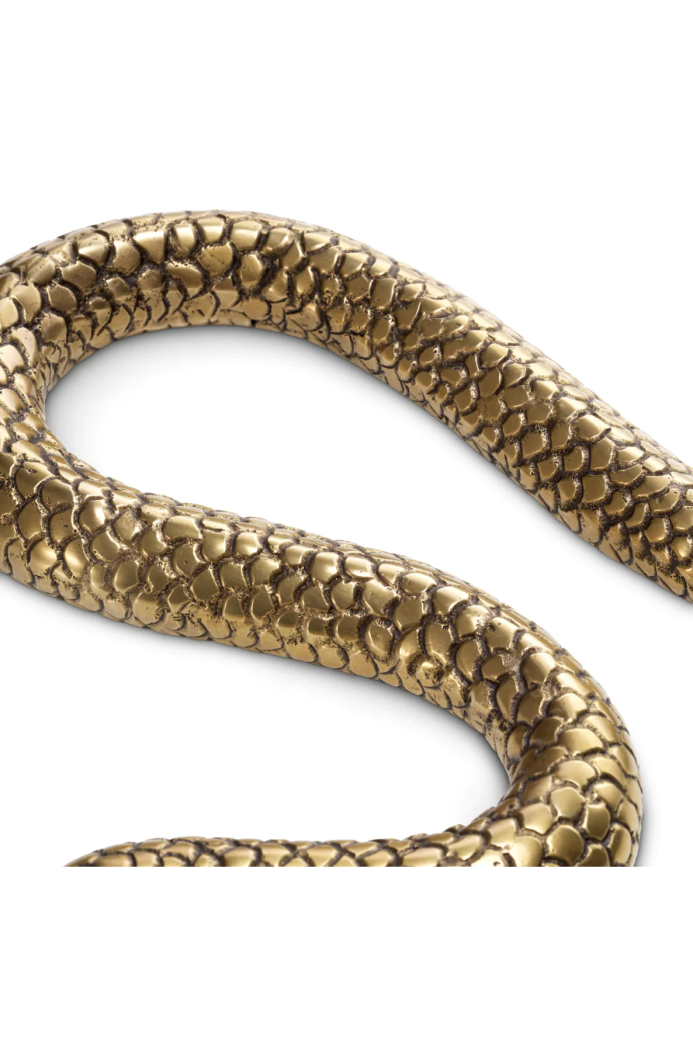 Vintage Brass Carved Object | Eichholtz Serpent | Oroa.com