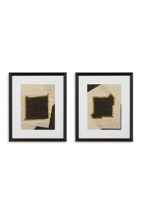 Wooden Framed Modern Artwork Set (2) | Eichholtz Creased Umber | Oroa.com