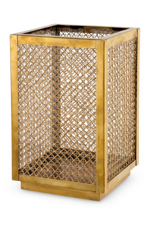 Brass Framed Rattan Hurricane | Eichholtz Cairo | Oroa.com