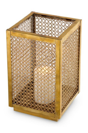 Brass Framed Rattan Hurricane | Eichholtz Cairo | Oroa.com