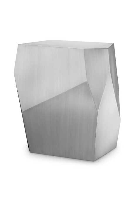 Brushed Steel Faceted Side Table | Eichholtz Ramiro | Oroa.com