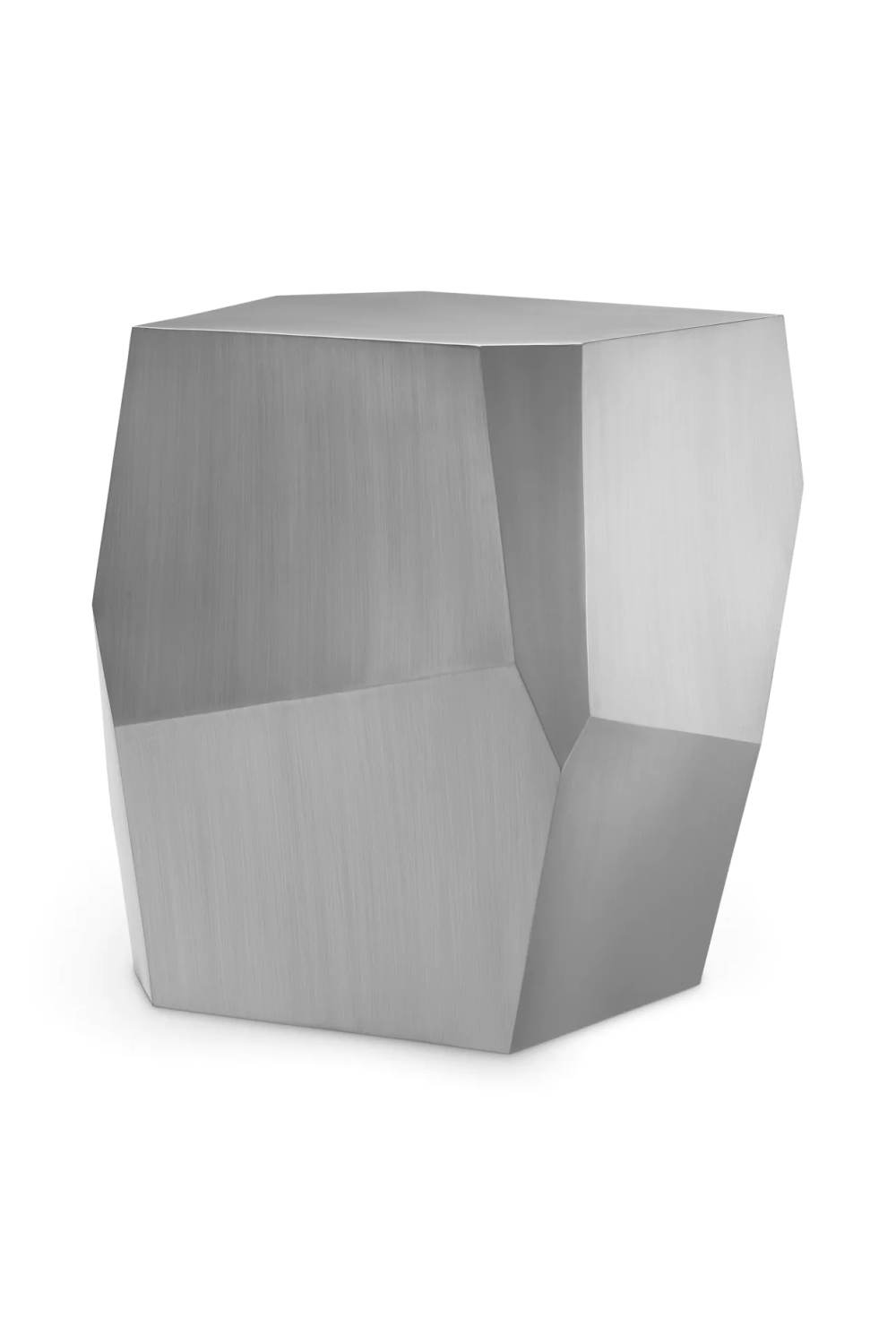 Brushed Steel Faceted Side Table | Eichholtz Ramiro | Oroa.com