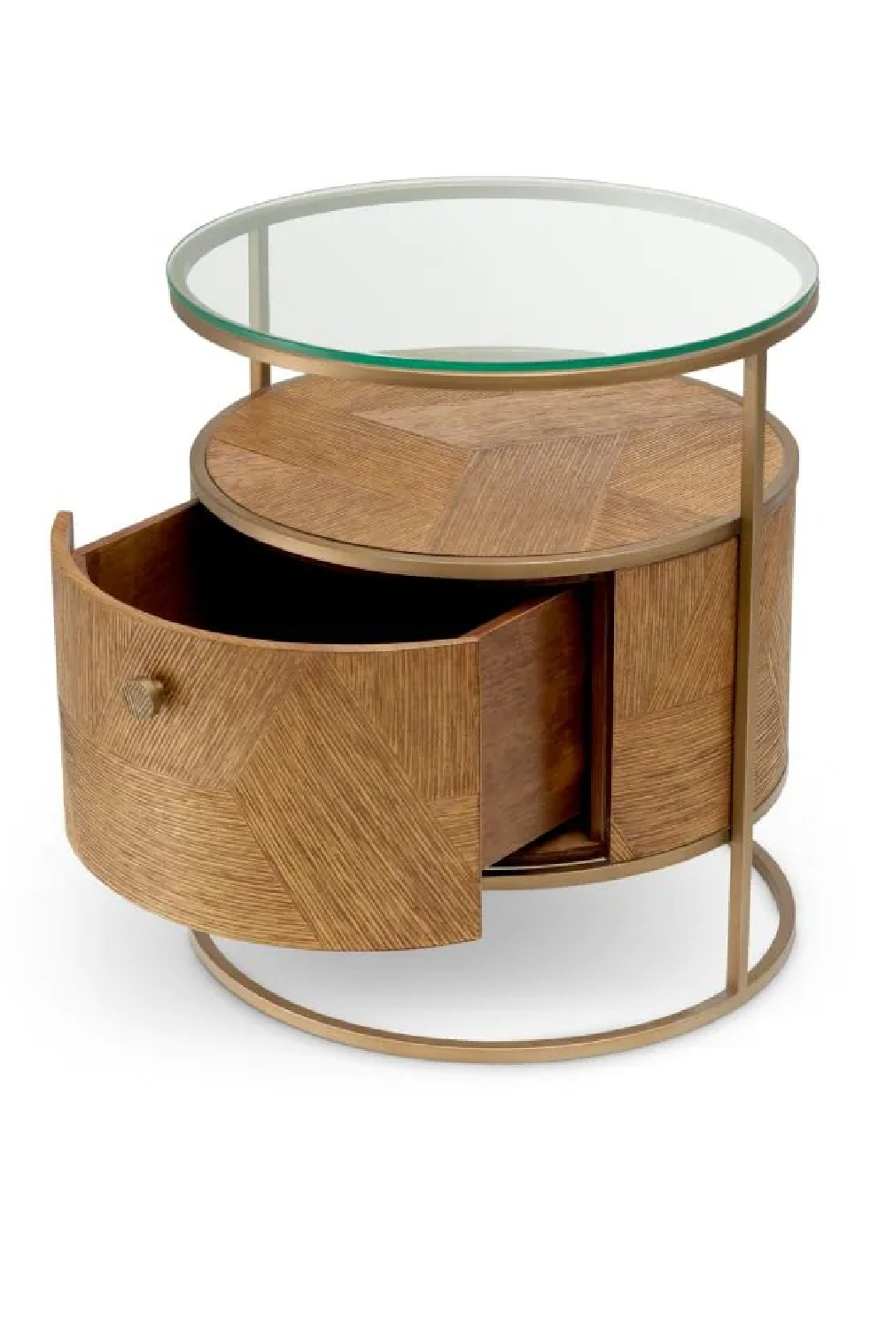 Round Oak Drawer Nightstand | Eichholtz Velutto | Oroa.com