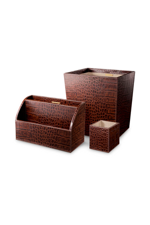 Croco Embossed Leather Desk Organizers (3) | Eichholtz Scaleo | Oroa.com