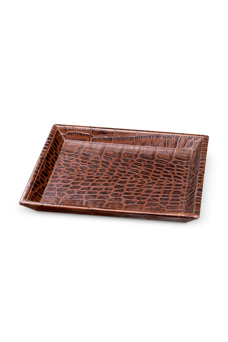 Croco Black Leather Tray Set (2) | Eichholtz Scaleo | Oroa.com