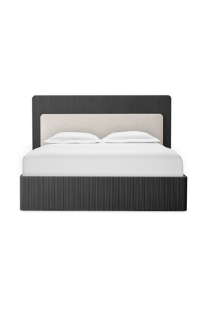 Dark Ribbed Wood Queen Bed | Eichholtz Dimitrios | Oroa.com