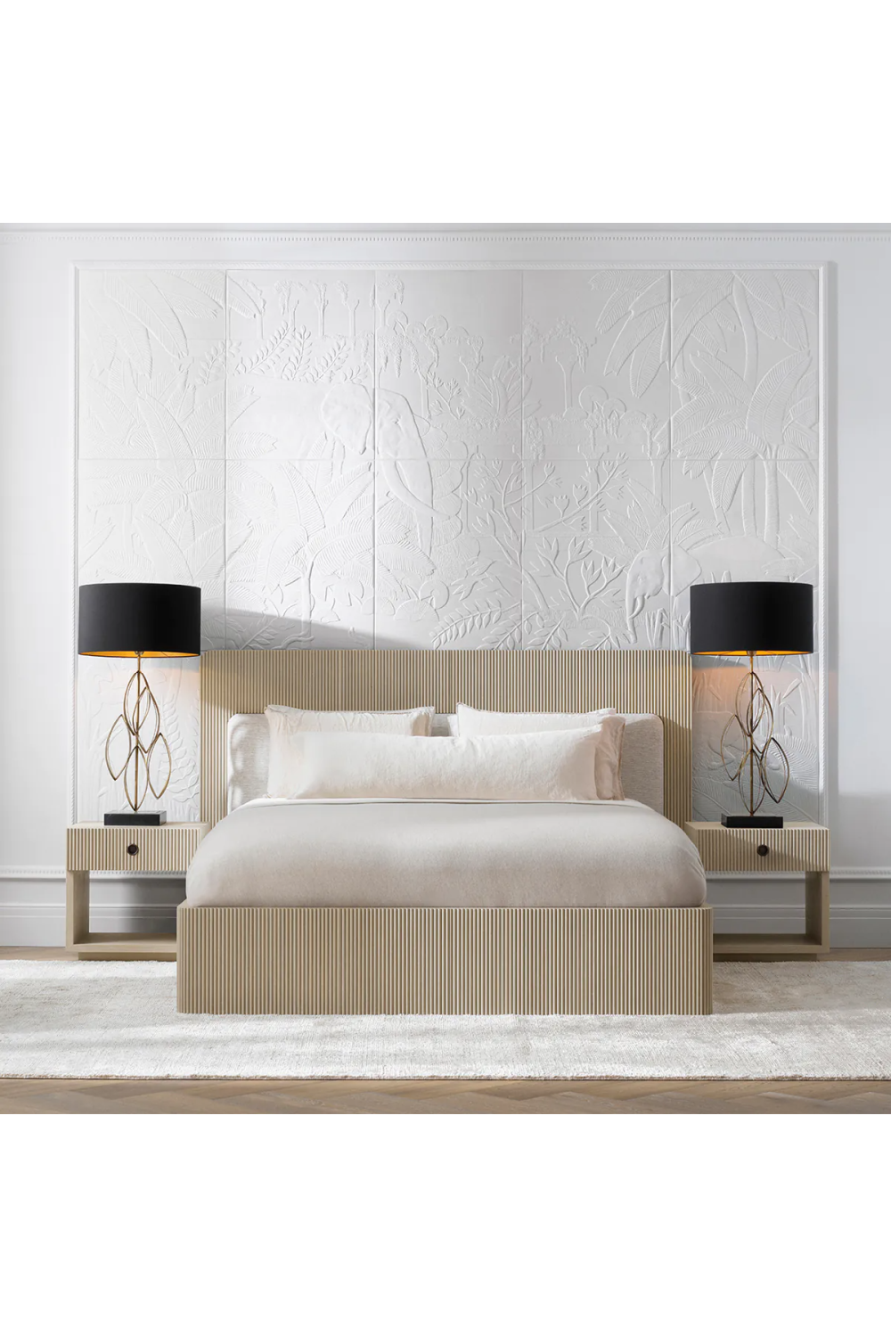 Ribbed Oak King Bed | Eichholtz Dimitrios | Oroa.com