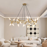 Golden Modern Chandelier Light Fixture with Branch Design