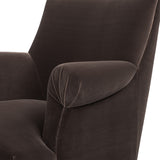 Eloise Pleated Sock Arm Accent Armchair, Deep Brown Performance Velvet - OROA Online Furniture