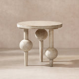 Whitewashed Reclaimed Pine Side Table | Catchy