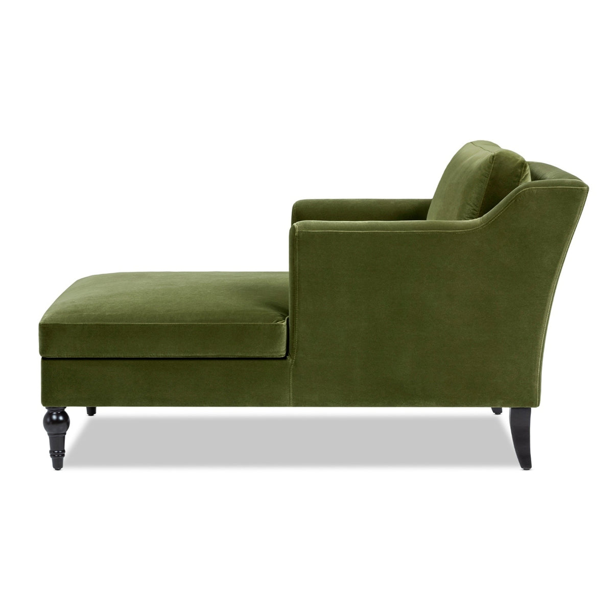 Josephine Upholstered Chaise Lounge, Olive Green Performance Velvet - OROA Modern Furniture