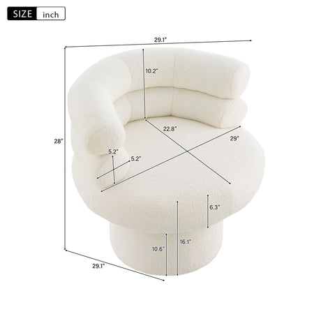 Round Swivel Accent Chair For Living Room - Blushy