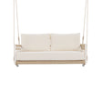 Beige swing with white cushions on a white background