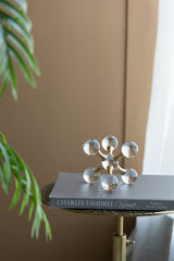 Clear Glass and Gold Finish Decorative Sculpture
