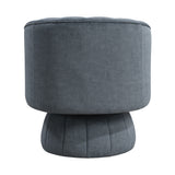 Dark Gray Channel Stitched Velvet Swivel Chair – OROA, view 5