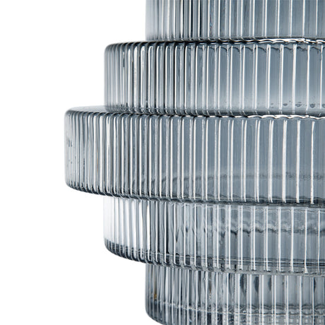 Multi-Tiered Geometric Vase with Smoked Glass Finish