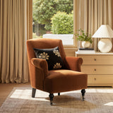 Eloise Pleated Sock Arm Accent Armchair, Burnt Orange Performance Velvet - OROA Modern Furniture