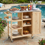 Foldable Outdoor Kitchen Island Patio Kitchen Island - Wood