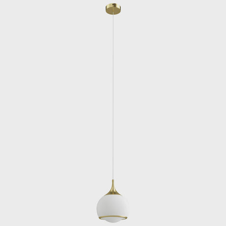 Gold Glass Integrated LED Pendant Light — canopy and suspension view