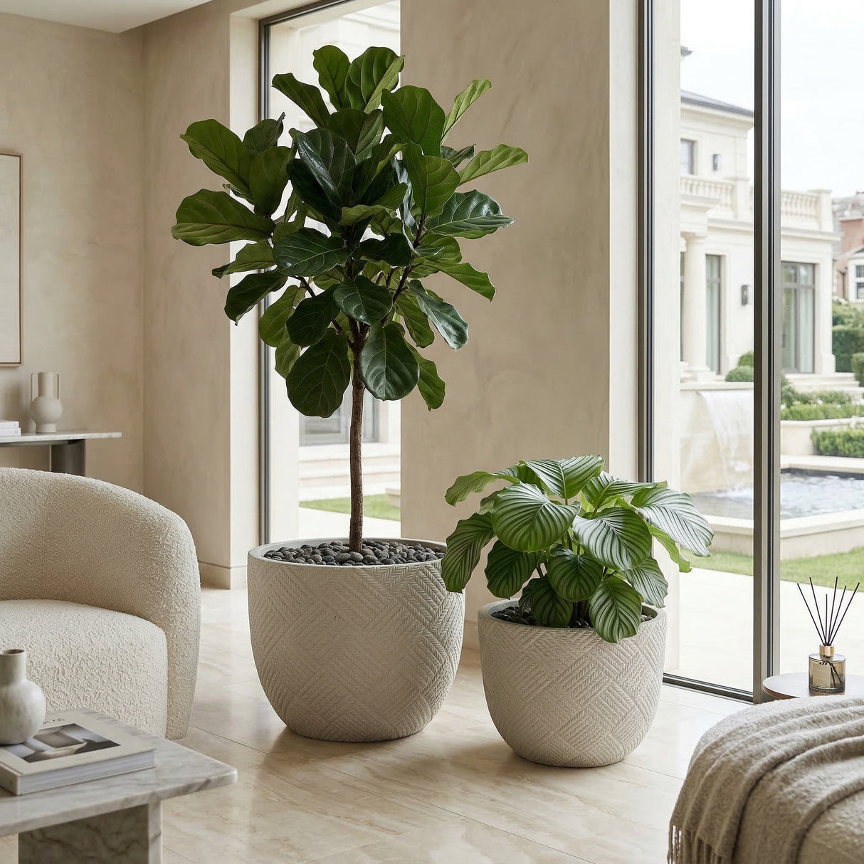 Round Concrete Planter (S/2)