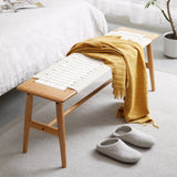 Oak Wood Dining Bench with Handwoven Cane - OROA