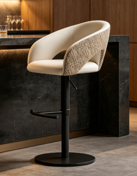 swivel leather fabric stool - oroa.com