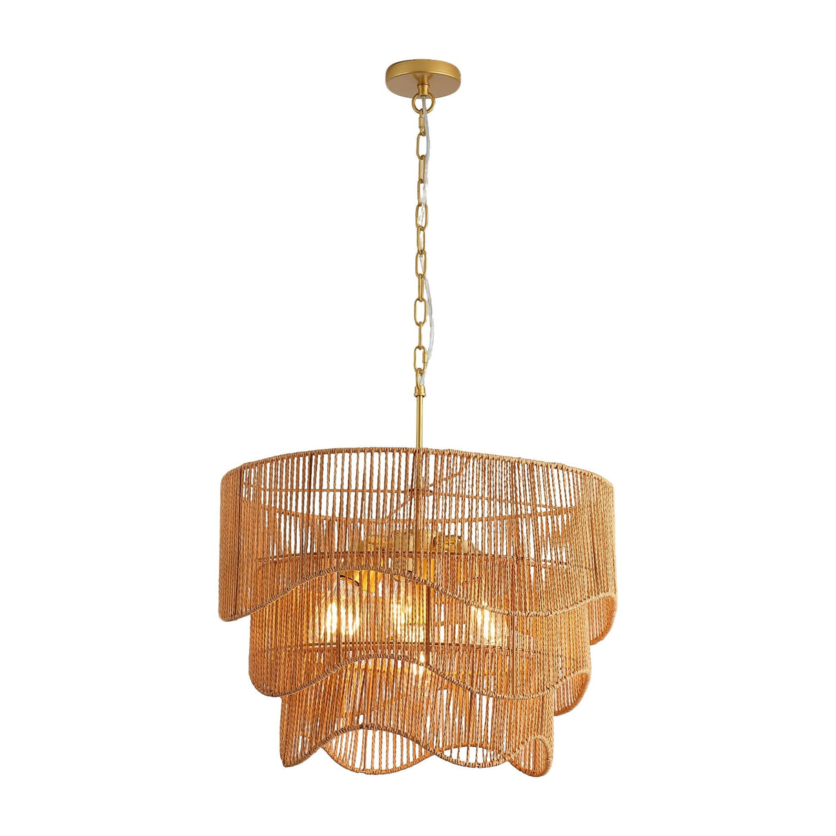 Handwoven Paper Rattan Boho Chandelier - OROA
