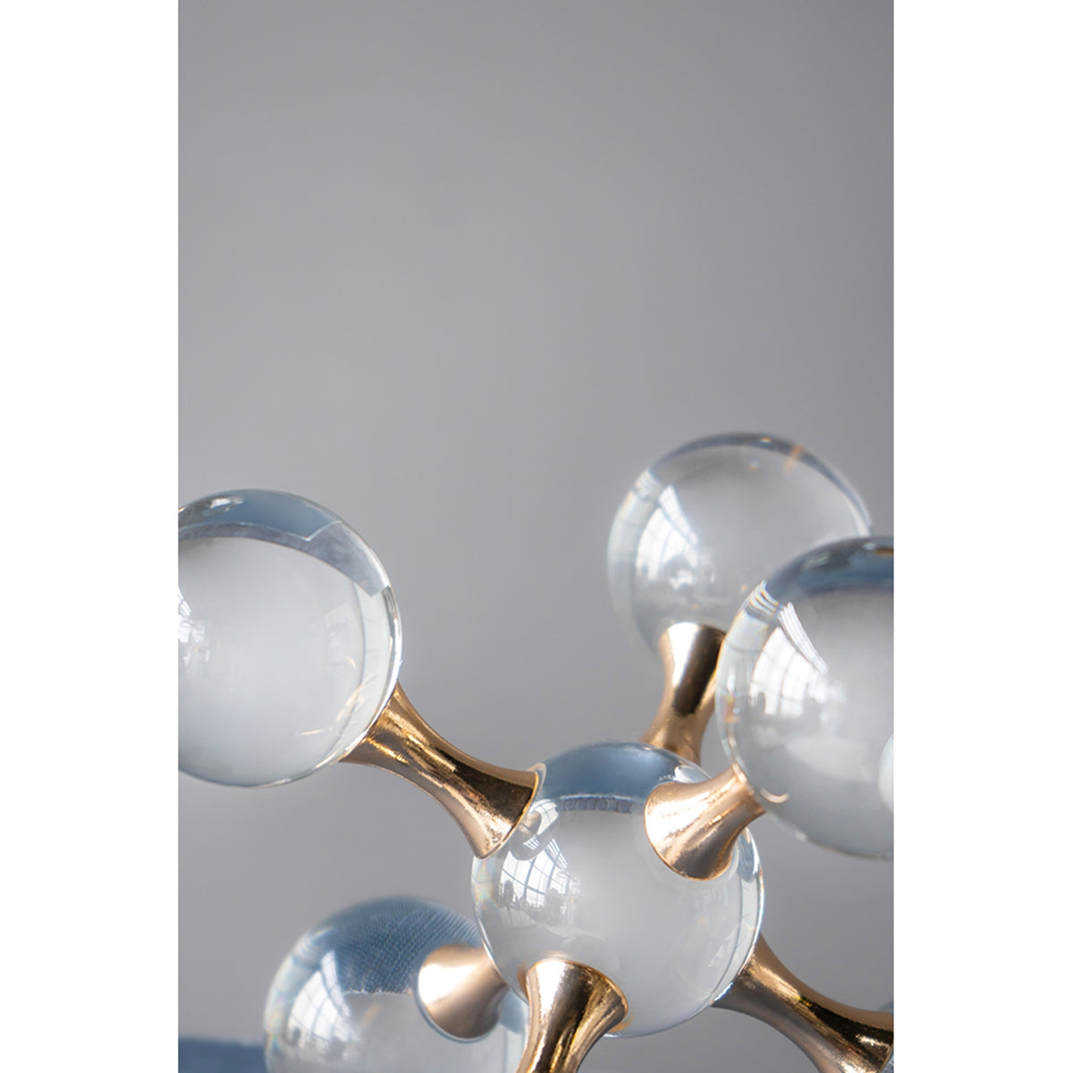 Clear Glass and Gold Finish Decorative Sculpture