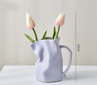 Light Luxury Electroplated Ceramic Fold Kettle Cup Vase Decoration