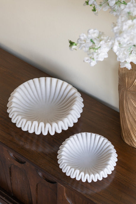 Wavy Sand bowl - White Finish