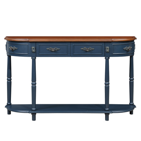 Modern European furniture - Retro Curved Wood Console Table - www.oroa.com