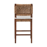 Seagrass and Mahogany Wood Counter Stool – OROA, view 4