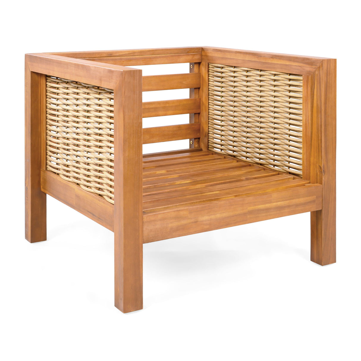 Outdoor Club Teak Chair With Rope Arm And Cushions - OROA